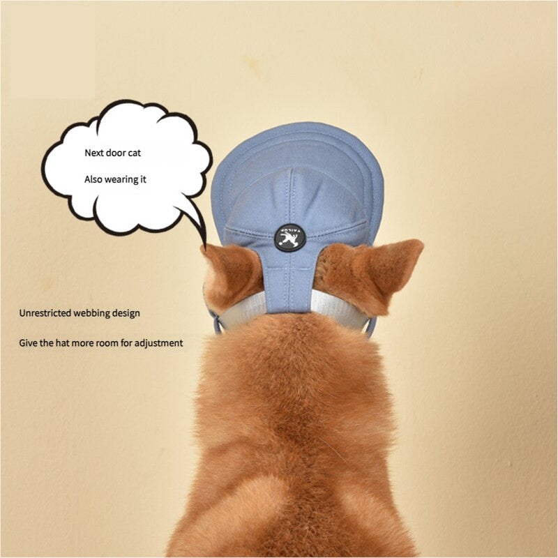 Size M Light Blue Adjustable Pet Baseball Cap