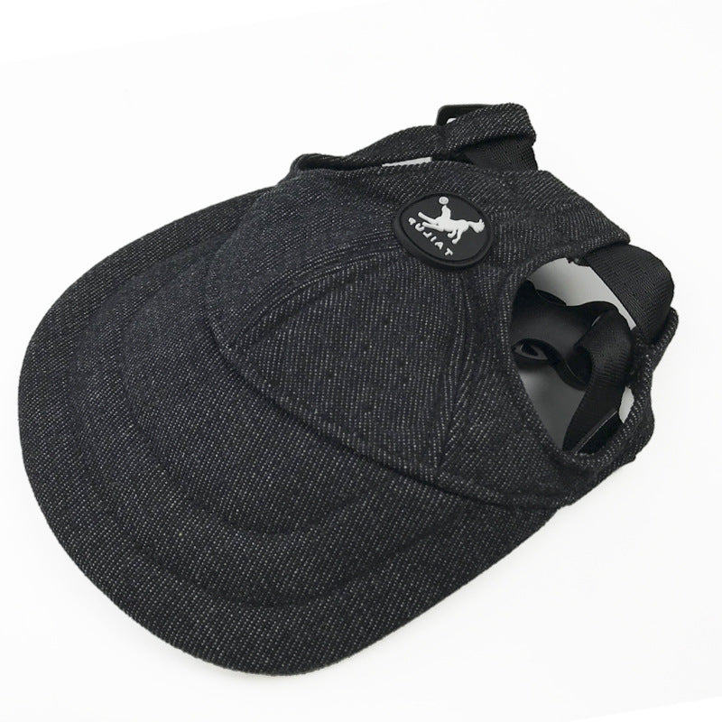 Size L Black Adjustable Pet Baseball Cap