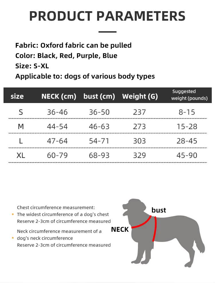 Size XL Red Reflective No-Pull Dog Harness