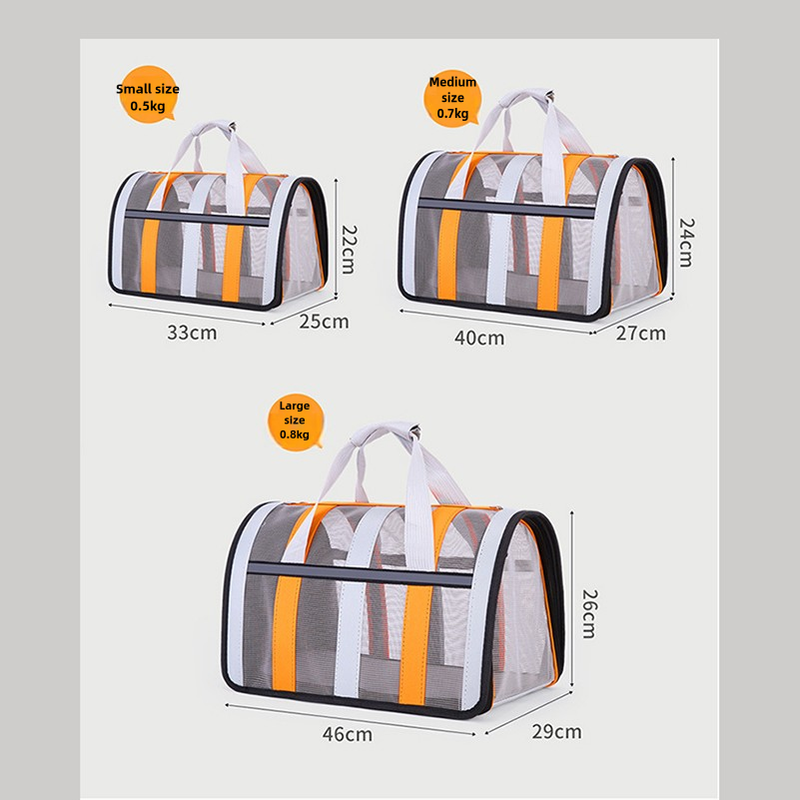 S Blue & White Foldable Pet Carrier