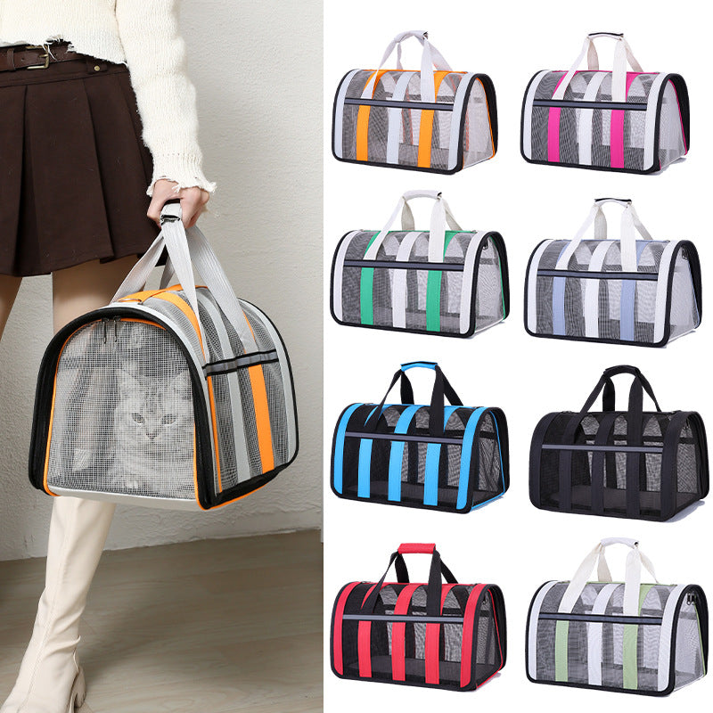 M Black & Blue Foldable Pet Carrier