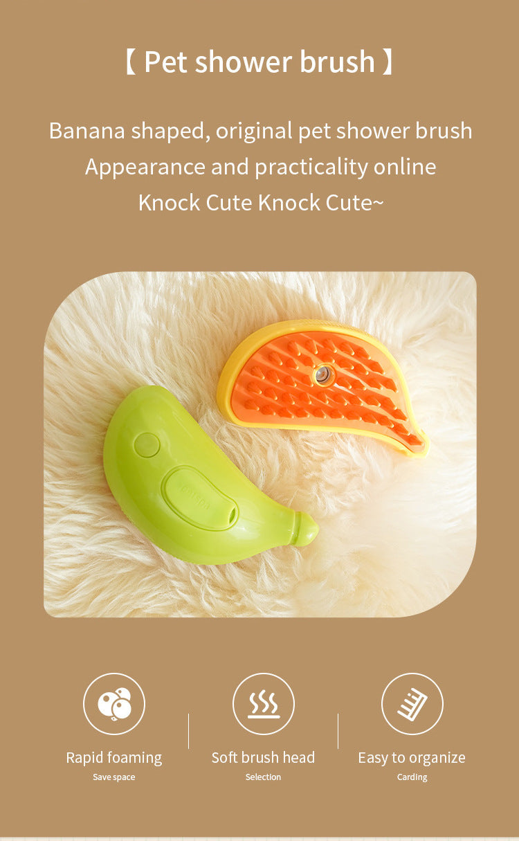2 PCS Yellow Banana Electric Pet Brush
