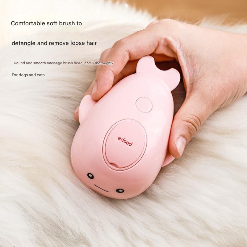 2 PCS Pink Dolphin Electric Pet Brush