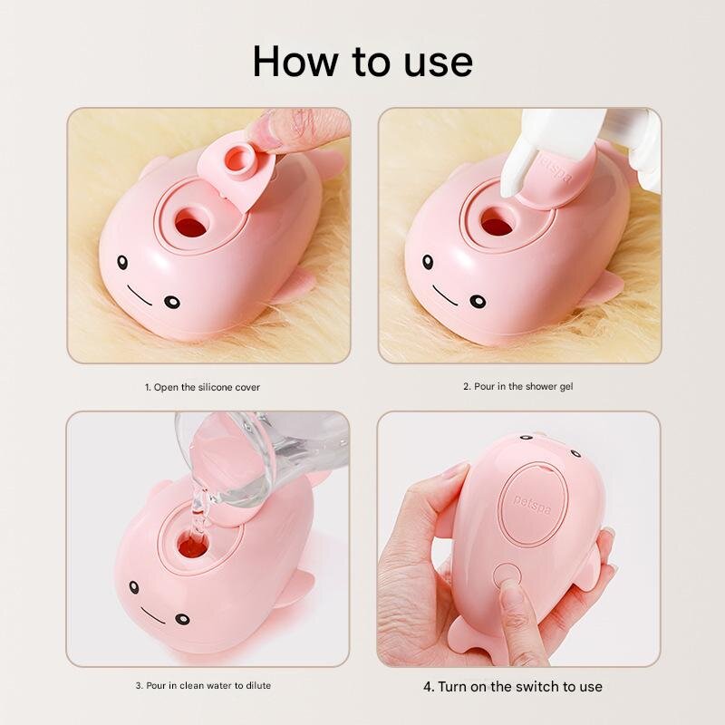 2 PCS Pink Dolphin Electric Pet Brush