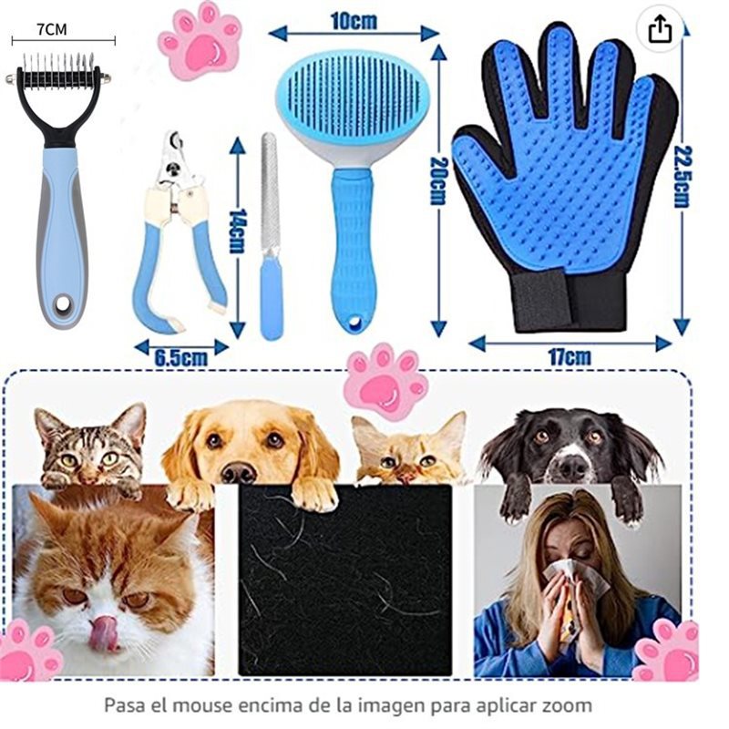 Pink 5-Piece Pet Grooming Kit