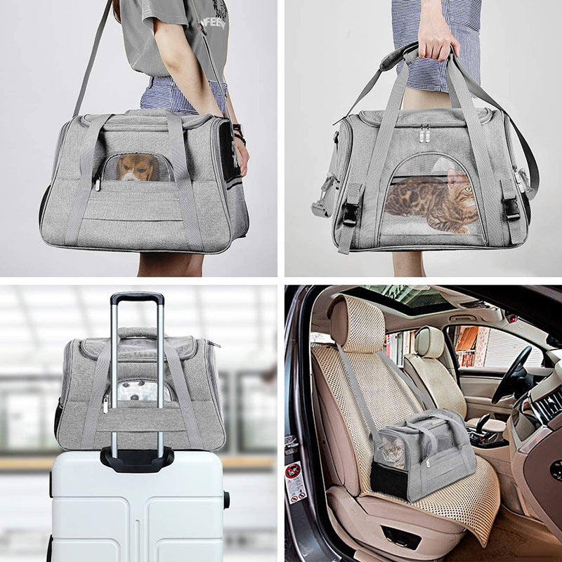 Portable Pet Bag for Small Dogs and Cats - Light pink Travel Tote