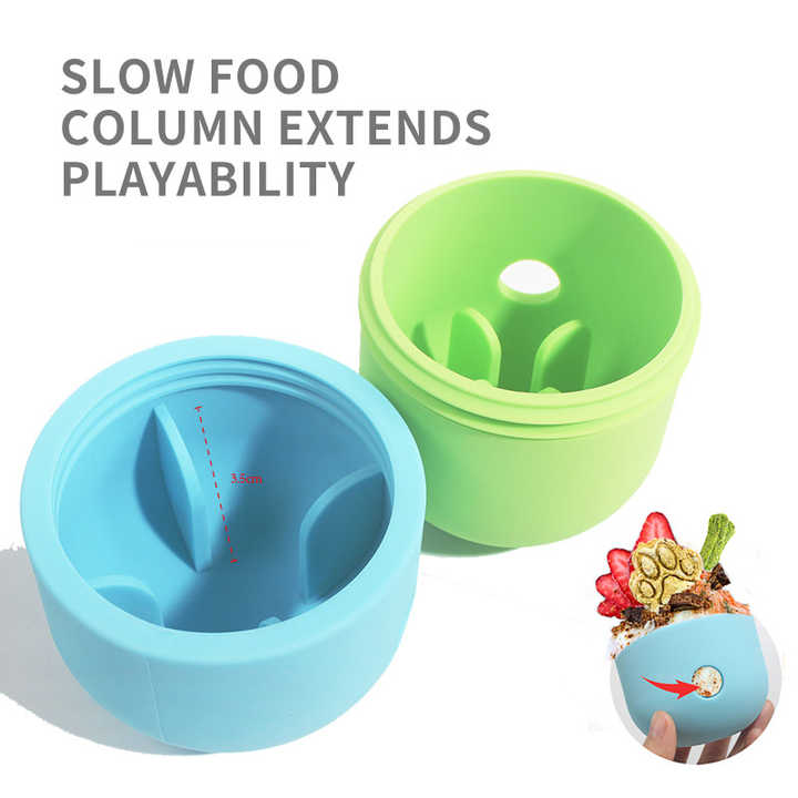 2 Pcs White And Green Interactive Pet Treat Dispensing Ball