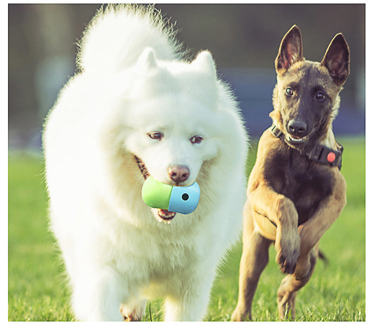 2 Pcs White And Green Interactive Pet Treat Dispensing Ball