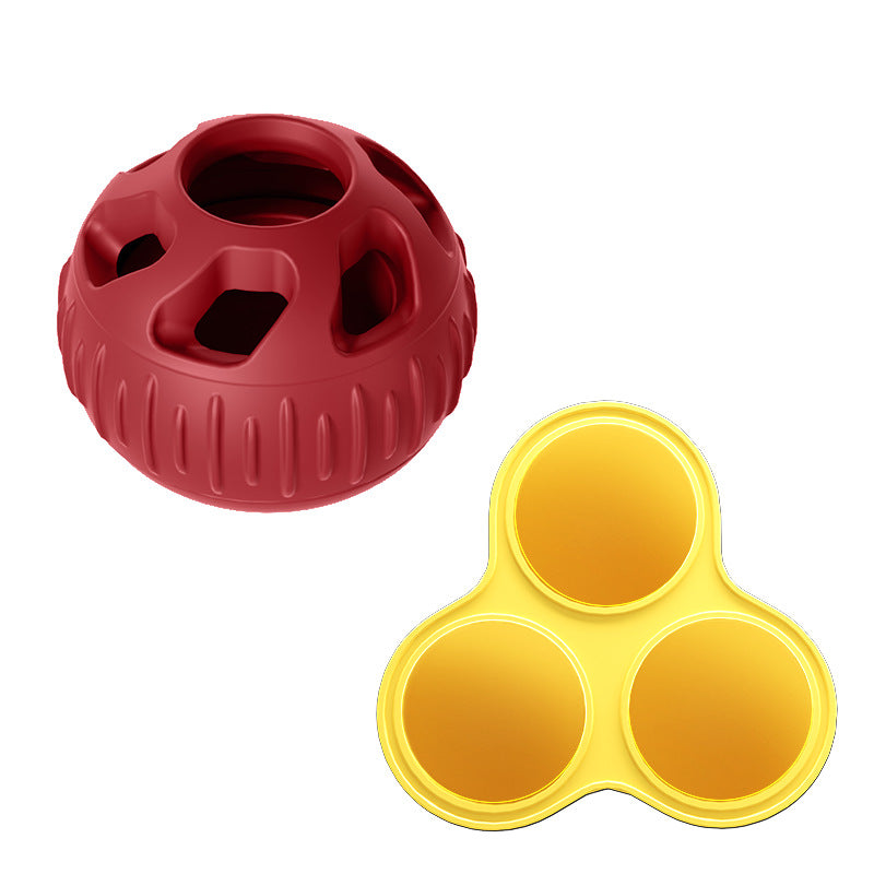Red Ball and Yellow Mold Pet Treat Dispensing Ball
