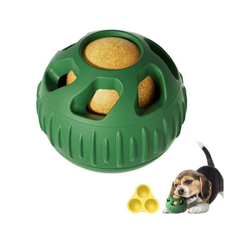Red Ball and Yellow Mold Pet Treat Dispensing Ball