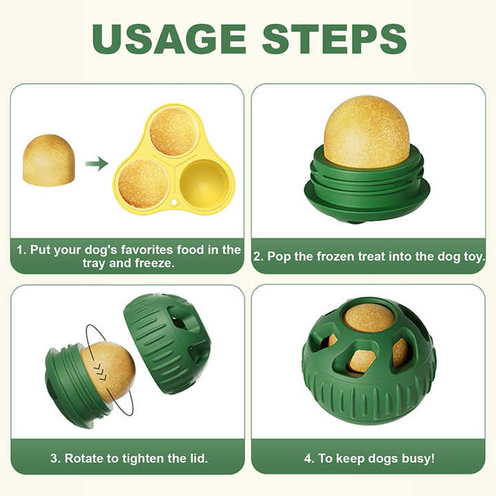 Red Ball and Yellow Mold Pet Treat Dispensing Ball