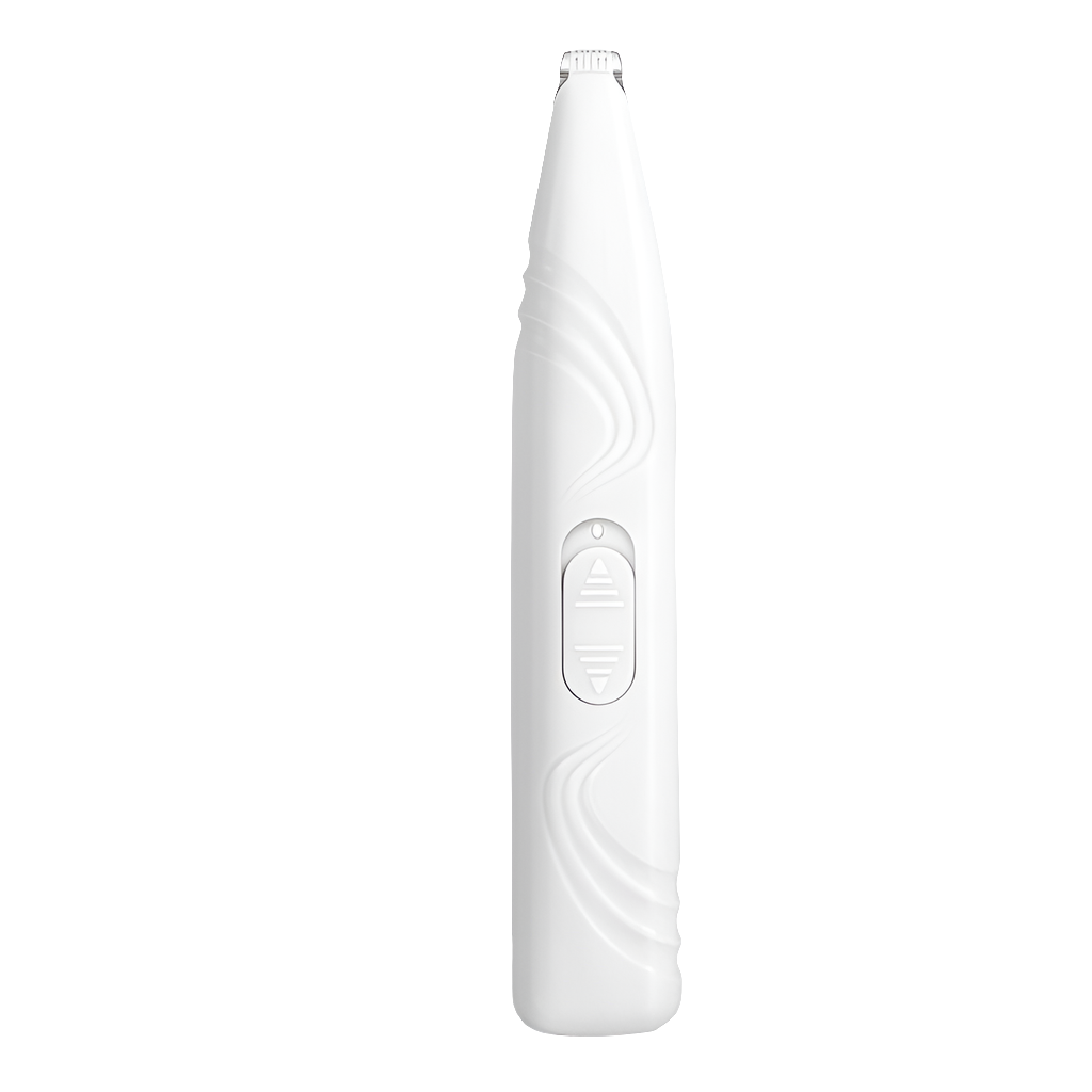 Pearl White Portable Pet Hair Trimmer with Precision Blade