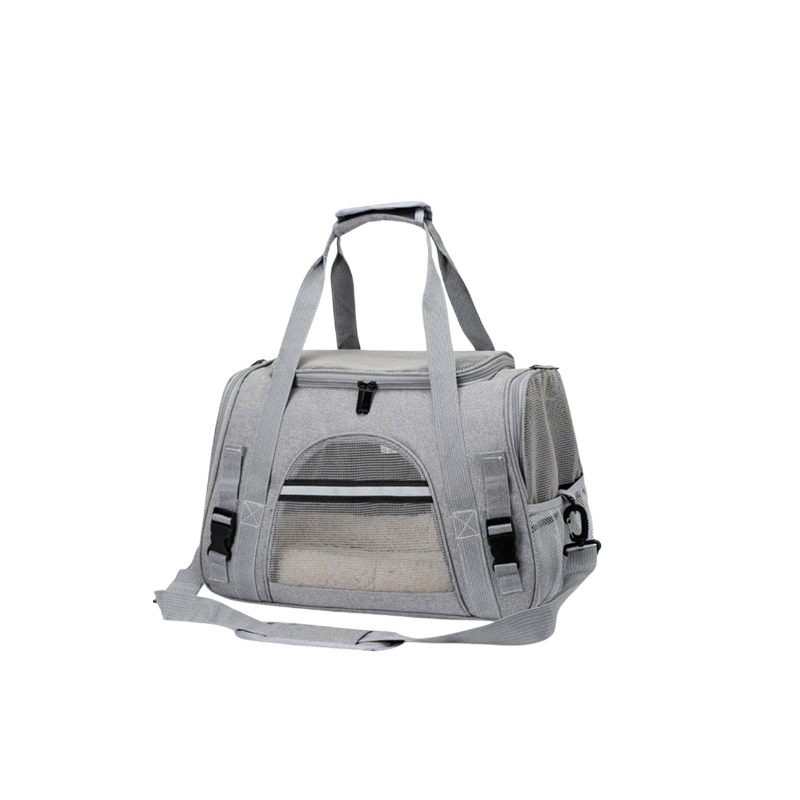 Portable Pet Bag for Small Dogs and Cats - Gray Travel Tote